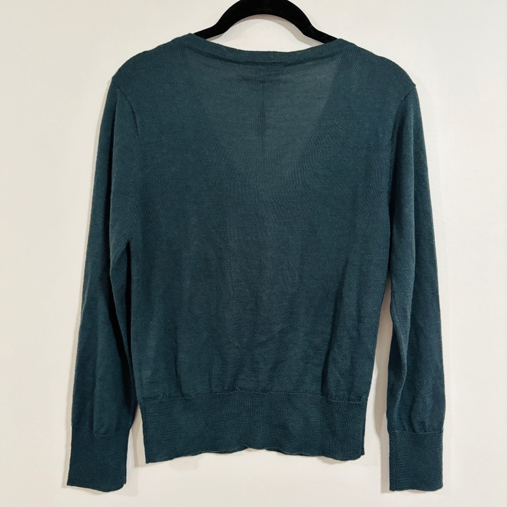 Darling for Anthropologie Wool Blend Pleated Bow Collar Cardigan, “Medium” - Picture 5 of 7